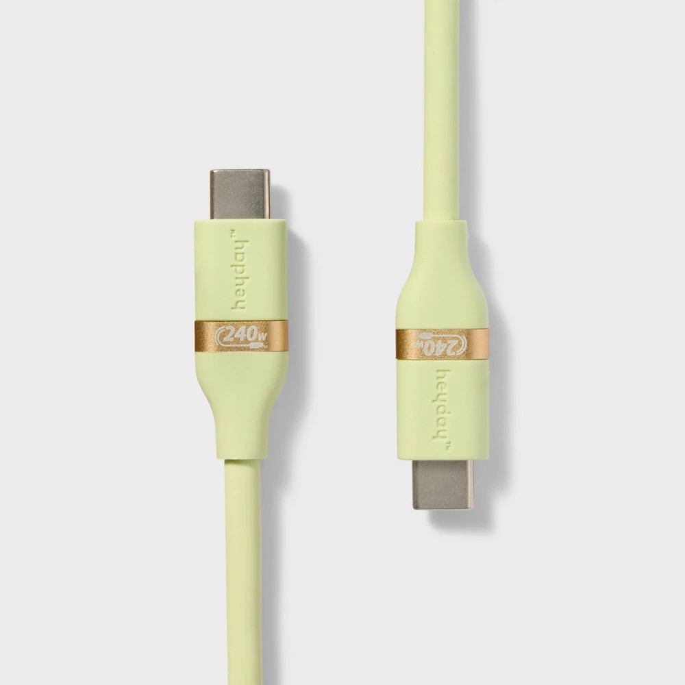 6' USB-C to USB-C Fast Charging Silicone Cable - Heyday Matcha - Bellso